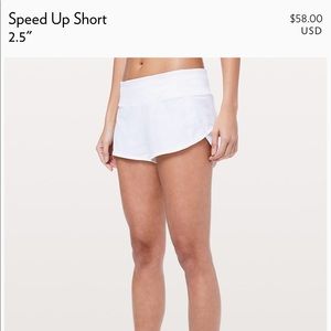 White size 2 lululemon shorts